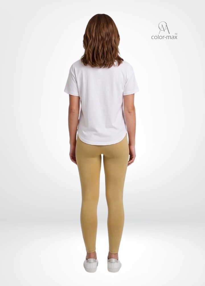 DARK BISCUT - Premium Cotton Lycra Ankle Leggings - Hover